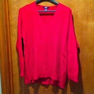 Red V-Neck Sweater